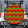 Knitted Reggae Pattern Print Leather Spare Tire Cover