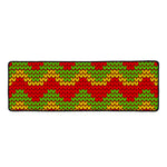 Knitted Reggae Pattern Print Long Kitchen Mat