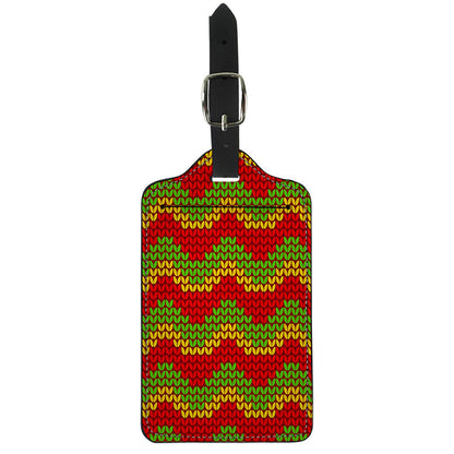 Knitted Reggae Pattern Print Luggage Tag