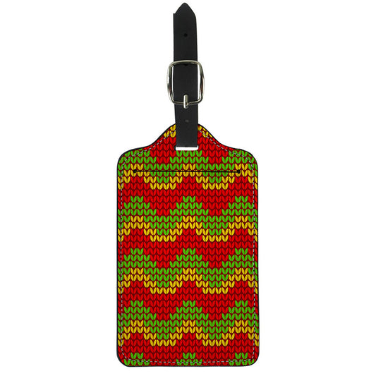 Knitted Reggae Pattern Print Luggage Tag