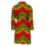 Knitted Reggae Pattern Print Men's Bathrobe