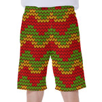 Knitted Reggae Pattern Print Men's Beach Shorts