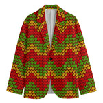 Knitted Reggae Pattern Print Men's Blazer