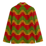 Knitted Reggae Pattern Print Men's Blazer