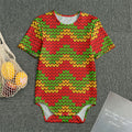 Knitted Reggae Pattern Print Men's Bodysuit