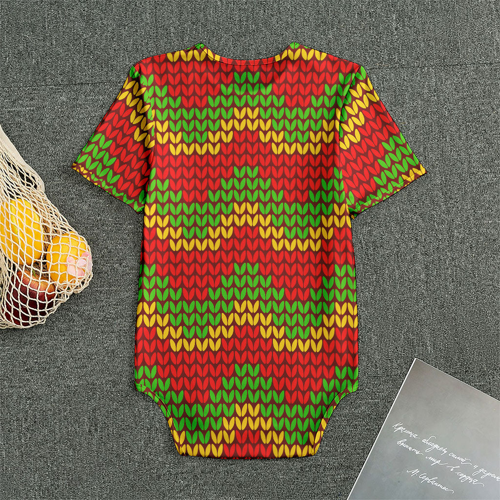 Knitted Reggae Pattern Print Men's Bodysuit