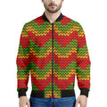 Knitted Reggae Pattern Print Men's Bomber Jacket