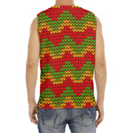 Knitted Reggae Pattern Print Men's Fitness Tank Top