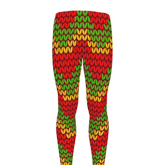 Knitted Reggae Pattern Print Men's leggings