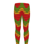Knitted Reggae Pattern Print Men's leggings