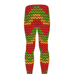 Knitted Reggae Pattern Print Men's leggings