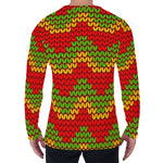 Knitted Reggae Pattern Print Men's Long Sleeve T-Shirt
