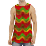 Knitted Reggae Pattern Print Men's Muscle Tank Top