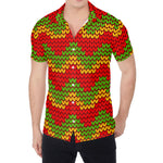 Knitted Reggae Pattern Print Men's Shirt