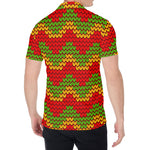 Knitted Reggae Pattern Print Men's Shirt
