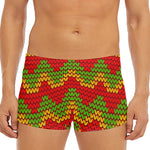 Knitted Reggae Pattern Print Men's Short Boxer Briefs