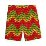 Knitted Reggae Pattern Print Men's Sports Shorts