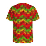 Knitted Reggae Pattern Print Men's Sports T-Shirt