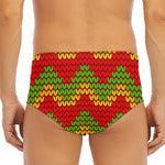 Knitted Reggae Pattern Print Men's Triangle Swim Briefs