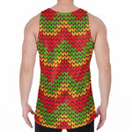 Knitted Reggae Pattern Print Men's Velvet Tank Top