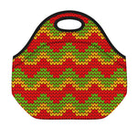Knitted Reggae Pattern Print Neoprene Lunch Bag