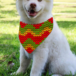 Knitted Reggae Pattern Print Over The Collar Dog Bandana