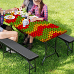 Knitted Reggae Pattern Print Picnic Table Cover