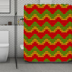 Knitted Reggae Pattern Print Polyester Shower Curtain