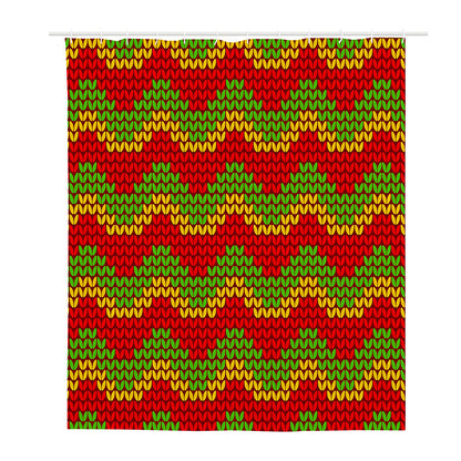 Knitted Reggae Pattern Print Polyester Shower Curtain
