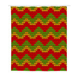 Knitted Reggae Pattern Print Polyester Shower Curtain