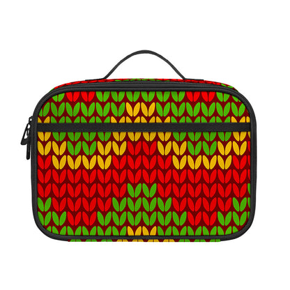 Knitted Reggae Pattern Print Portable Lunch Bag