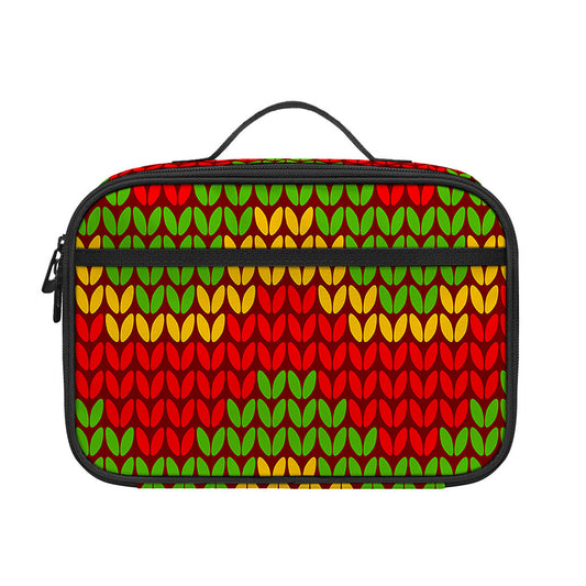 Knitted Reggae Pattern Print Portable Lunch Bag