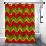 Knitted Reggae Pattern Print Premium Shower Curtain