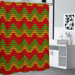 Knitted Reggae Pattern Print Premium Shower Curtain