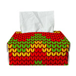 Knitted Reggae Pattern Print Rectangle Tissue Box Cover