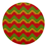 Knitted Reggae Pattern Print Round Blanket