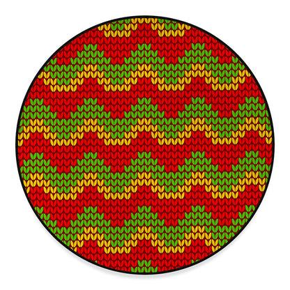 Knitted Reggae Pattern Print Round Floor Mat