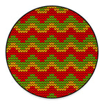 Knitted Reggae Pattern Print Round Floor Mat