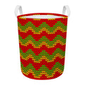Knitted Reggae Pattern Print Round Laundry Basket