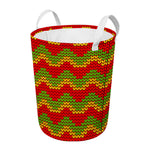Knitted Reggae Pattern Print Round Laundry Basket