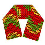 Knitted Reggae Pattern Print Scarf