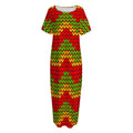 Knitted Reggae Pattern Print Short Sleeve Long Nightdress