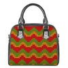 Knitted Reggae Pattern Print Shoulder Handbag