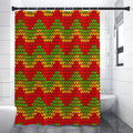 Knitted Reggae Pattern Print Shower Curtain