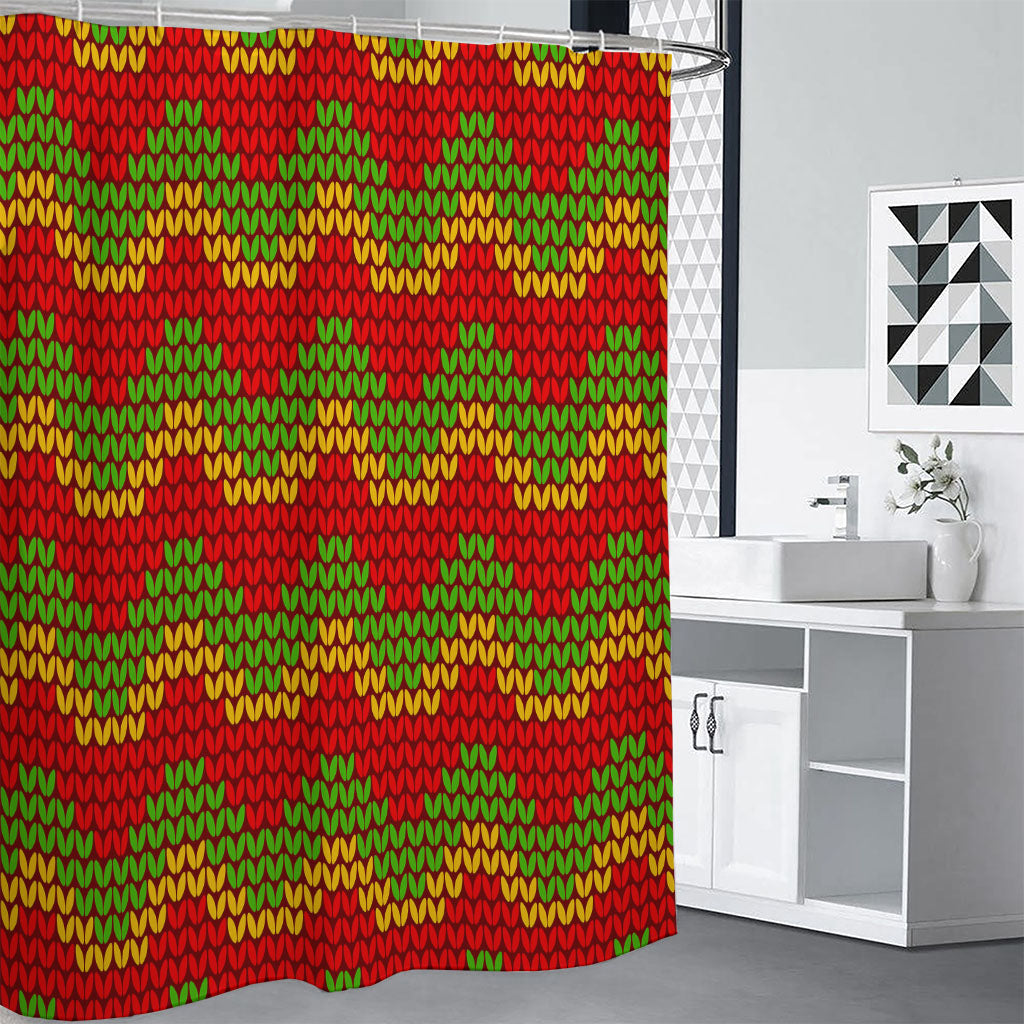Knitted Reggae Pattern Print Shower Curtain