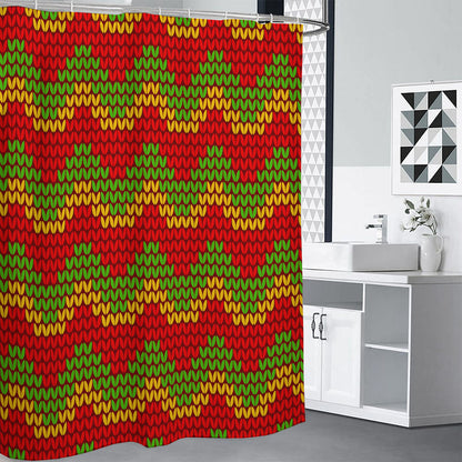 Knitted Reggae Pattern Print Shower Curtain