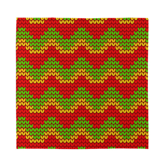 Knitted Reggae Pattern Print Silk Bandana
