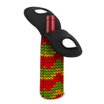 Knitted Reggae Pattern Print Single Neoprene Wine Tote