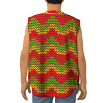 Knitted Reggae Pattern Print Sleeveless Baseball Jersey