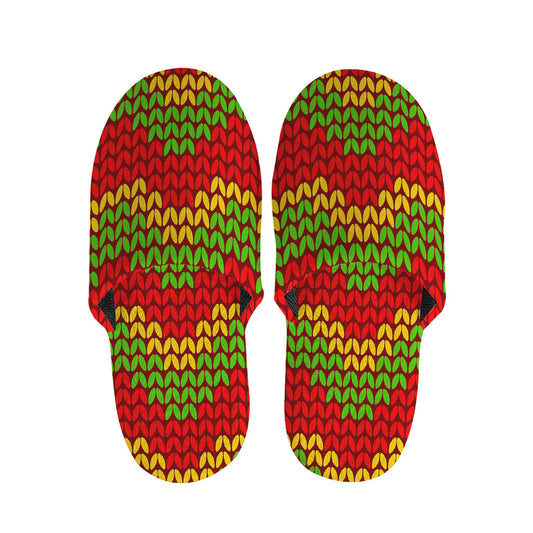 Knitted Reggae Pattern Print Slippers